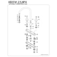 thumbnail image 3 of Kingston KB3745PX Restoration Two-Handle 3-Hole 8" Centerset Kitchen Faucet in Oil Rubbed Bronze, 3 of 4