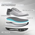 thumbnail image 2 of OrthoComfoot Men's Orthopedic Road Running Shoes, Lightweight Athletic Walking Sneakers, Grey, 2 of 9