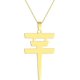 thumbnail image 1 of Collar con colgante de hotel de Tokio, joyería con colgante de acero inoxidable con geometría minimalista de moda, collar japonés, regalo de joyería para mujer (oro), 1 of 5
