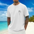 thumbnail image 2 of Men's Palm Tree Print Raglan Sleeve T-Shirt, Summer Island Graphic Tee, Casual Cotton Crew Neck with Tropical Style, 2 of 4