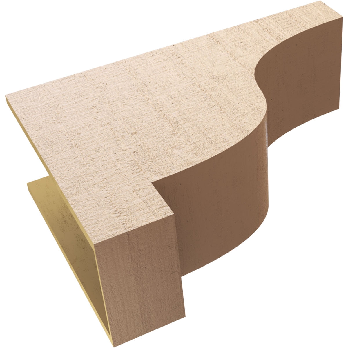 12"W x 36"D x 24"H Classic Newport Rough Cedar Woodgrain TimberThane Corbel, Primed Tan