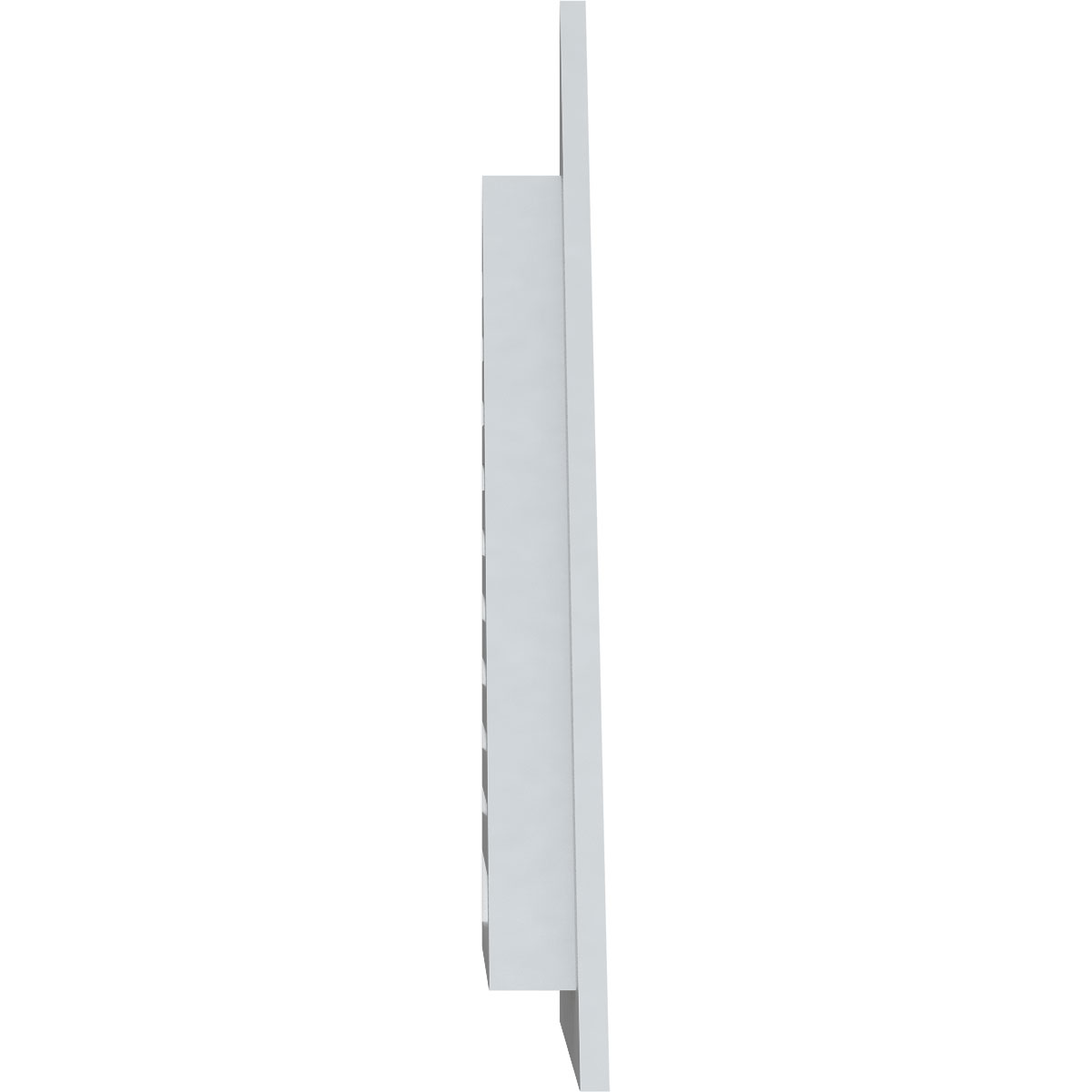 20"W x 18 3/8"H Right Triangle Gable Vent - Left Side (28"W x 25 3/4"H Frame Size) 11/12 Pitch: Functional, PVC Gable Vent w/ 1" x 4" Flat Trim Frame