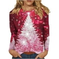 thumbnail image 2 of FDGIU Christmas Graphic Tops for Women - Loose Fit Tunic Blouses with Season Snowflake Print, Fall Holiday Tees,Funny Christmas Long Sleeve Tops, 2 of 7
