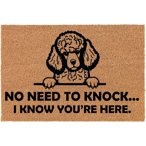 Welcome Doormat Door Mat Gift No Need to Knock I Know You are Here Funny Poodle 16x24 inch