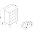 thumbnail image 3 of Manhattan Comfort Amber Tall Dresser with Faux Leather Handles in White and Blue, 3 of 10