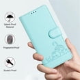 thumbnail image 6 of For IPhone 17 6.3" RFID Blocking Protective Purse Case Cat Embossed Strong Magnetic Attachment/Closure, Card Slots/Pocket, PU Leather Flip Wallet Case With Hanging Rope,Light green,For iPhone 17, 6 of 7