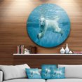 thumbnail image 1 of Designart - Polar Bear Swimming under Water' Disc Large Animal Metal Artwork, 1 of 4