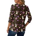 thumbnail image 6 of Women Easter&nbsp;shirt Crewneck Rabbit Graphic Tops Three Quarter Length Dressy Holiday Outfits Tunic Tops Loose Fit Trendy Casual T-Shirts, #01 Green, S, 6 of 7