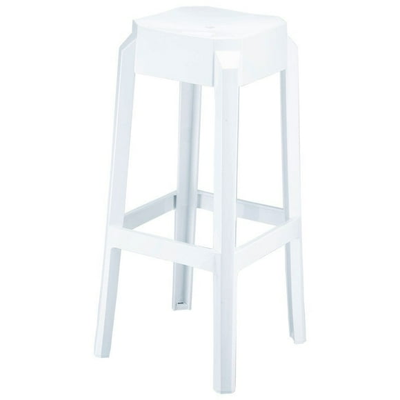Compamia Fox 30" Polycarbonate Patio Bar Stool in Glossy White