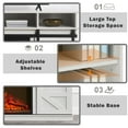 thumbnail image 5 of ENYOPRO Fireplace TV Stand for 65 Inch TV, Tall TV Console with 23''Electric Fireplace, Console Entertainment Center Television Table for Living Room or Bedroom, White, 5 of 8