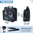 thumbnail image 3 of Zipper Binder with Shoulder Strap 2 inch 3 Ring Waterproof File Folder Organizer Bag 500 Sheet Blue-purple and Cyan Butterflies, 3 of 8
