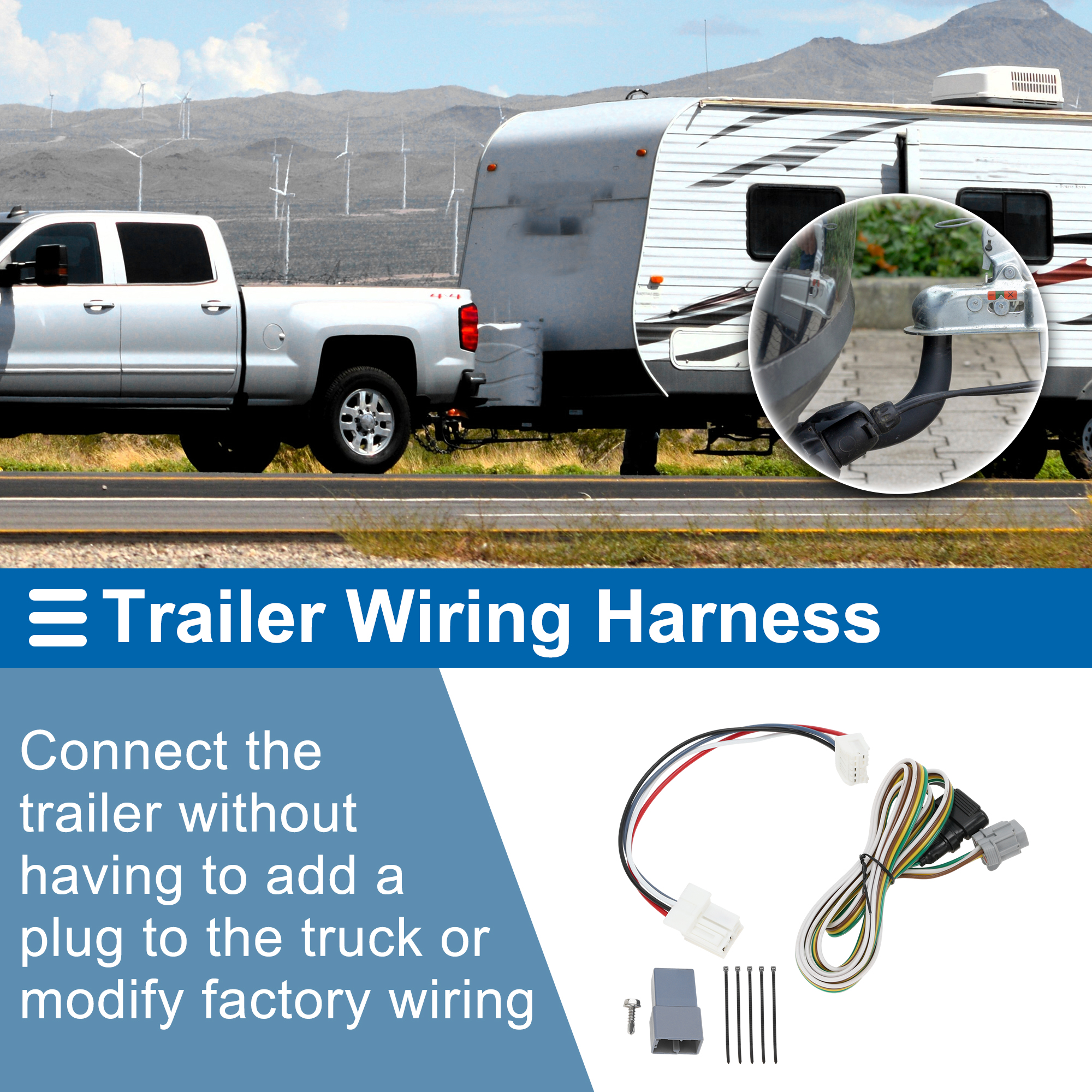 Unique Bargains 4 Pin Trailer Wiring Harness No.56520 for Nissan Pathfinder 2022-2025