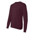 thumbnail image 2 of 5586 Tagless Long-Sleeve T-Shirt Size Medium, Maroon Red, 2 of 5