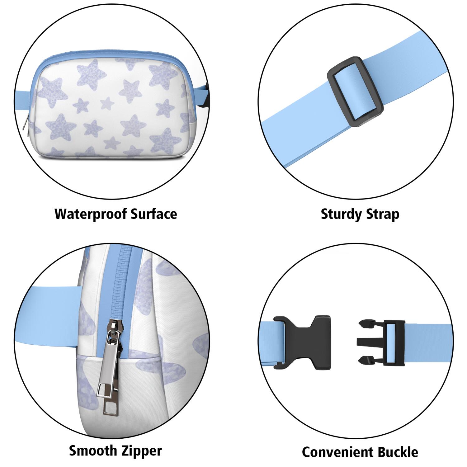 Cross Body Bag for Men&Women Waist Bag & Hip Bum Bag with Adjustable Strap for Outdoors Workout Traveling Starfish Sporty Waist Pack