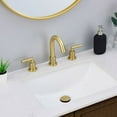 thumbnail image 3 of Fithood Gold Bathroom Faucet 2 Handle 8 Inch Bathroom Sink Faucets Stainless Steel 3 Hole Widespread with Pop Up Drain and Water Supply Hoses, Brushed Gold, 3 of 5