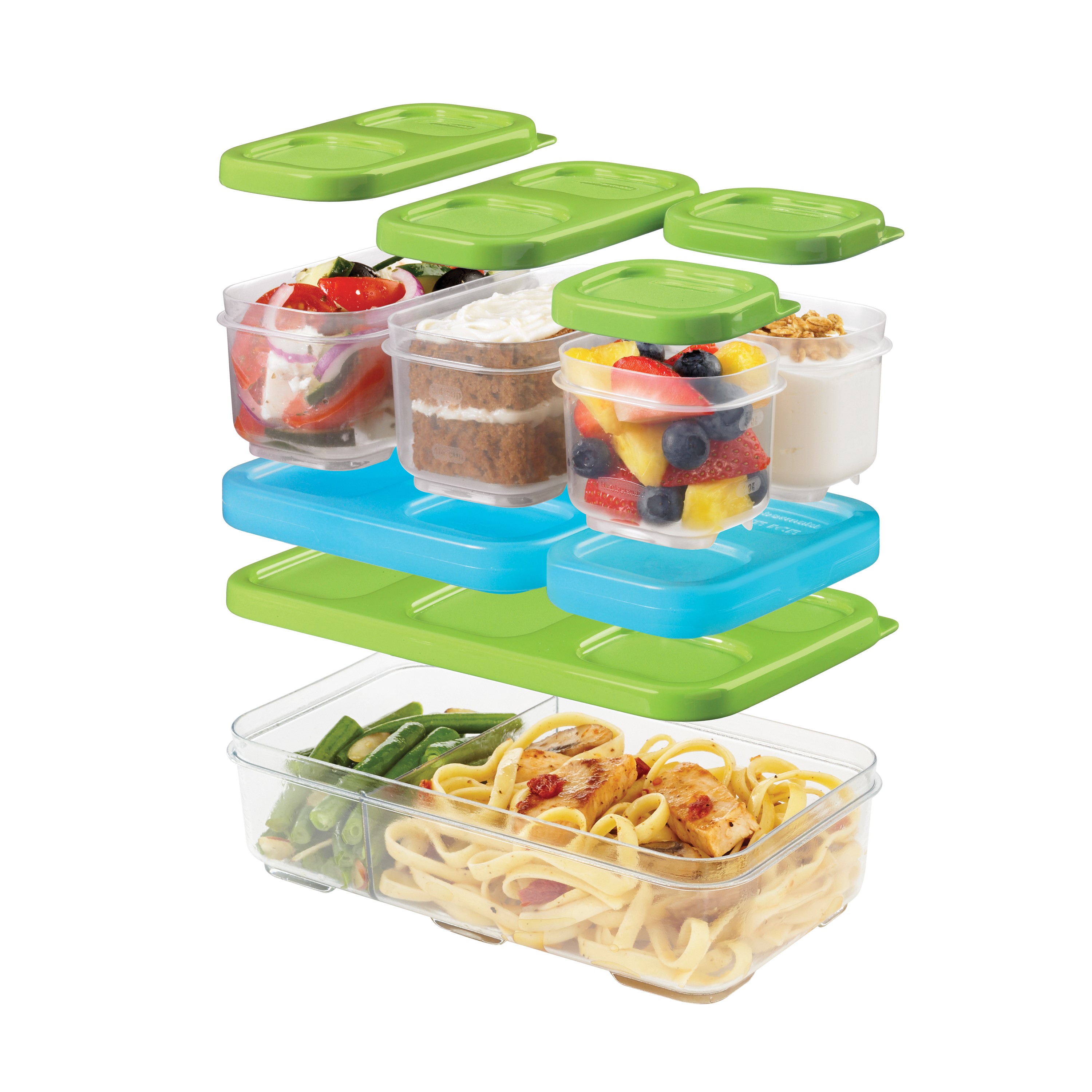 Rubbermaid LunchBlox 7-Piece Modular Entree Food Containers with Blue Ice Snap-Ins - image 3 of 4