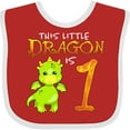 thumbnail image 3 of Inktastic Dragon 1st Birthday Turning One Boys or Girls Baby Bib, 3 of 4