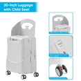 thumbnail image 5 of TBAU Ride-On Suitcase for Kids with Foldable Seat,20"Front-Opening Luggage with USB & Type-C Ports, TSA Lock,White, 5 of 8