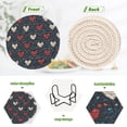 thumbnail image 4 of Haosy Set of 6 Drink Woven Coaster with Holder Heat Resistant Non-Slip Bar Coasters 4 Inches Love Fabrics, 4 of 7