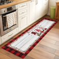 thumbnail image 3 of Red Gnomes Christmas Kitchen Runner Rug 2x6 Washable Runners for Hallway Non Slip Xmas Snowflake Red Black Plaid Large Area Rug Indoor Floor Carpet for Bathroom Laundry Entryway Bedroom Living Room, 3 of 8