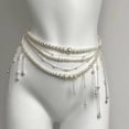 thumbnail image 4 of Multi Layered Pearl Waist Belt Body Chain Bikini Belly Chain Summer Beach Body Accessories for Women and Girls, 4 of 7