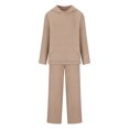 thumbnail image 3 of Sudadera Conjunto a juego de 2 piezas para mujer, sudadera con capucha tejida a la moda, pantalón, traje deportivo, trajes para correr Cgtredaw Beis M para Mujer, 3 of 7