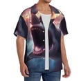 thumbnail image 2 of Susaid Dramatic Shark Attack Print Men's Polo Shirts Button Down Short Sleeve Casual Summer Beach Vintage Shirts for Men-X-Large, 2 of 5
