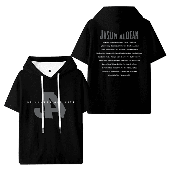 Jason Aldean 30 Number One Hits Hooded T-shirt Women Men Short Sleeve Tee Casual Fashion Tops