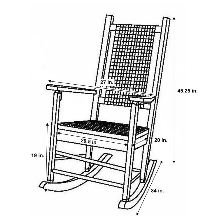 Porch Den Hampton Genuine Hardwood Rocking Chair with Weather