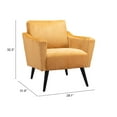 thumbnail image 2 of Accent Chair, Fabric, Wood, Yellow, Black, Living Lounge Cafe Room Hotel Lobby Hospitality, 2 of 10