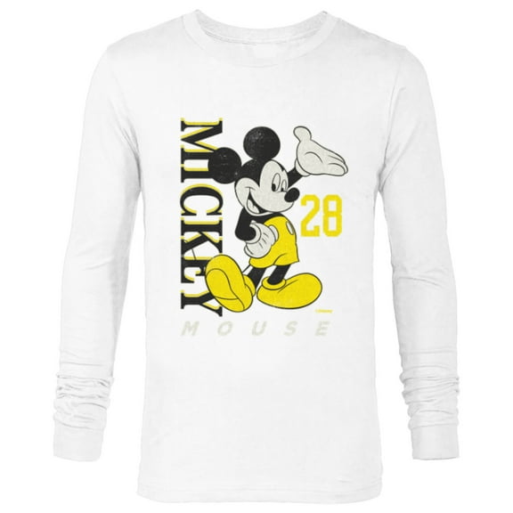 Disney Mickey Mouse Vintage Classics 28 Black & Yellow - Long Sleeve T-Shirt for Men - Customized-White