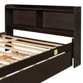 thumbnail image 5 of Noble House Keith Full Bed, Pine Wood Frame with Bookcase Headboard and Pull-Out Trundle, Espresso, 5 of 14