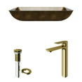 thumbnail image 4 of Vigo Vgt1477 Donatello 22" Rectangular Glass Vessel Bathroom Sink - Gold, 4 of 10