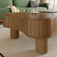 thumbnail image 2 of Hassch Lift-Top Coffee Table with Hidden Storage, 42" Living Room Center Table with Fluted Panels, and Safety Curved Corners - Walnut, 2 of 6