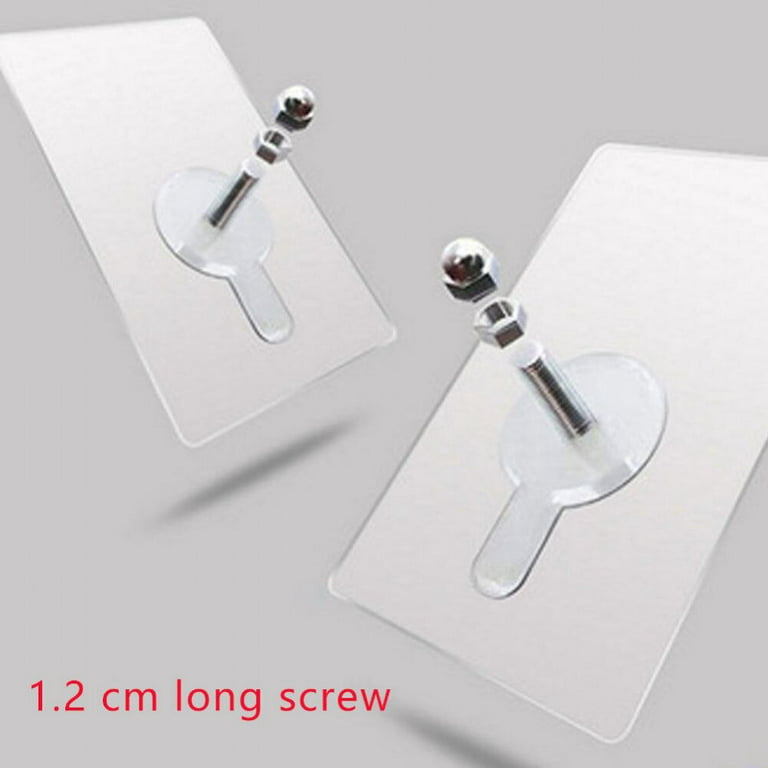 8Pcs/Set]Nail Free Wall Hook Screw Adhesive Non-Trace No Drilling for  Bathroom Shower Kitchen Installation Hanging, Waterproof Transparent Screws  Hook (Nail Size 6mm) 