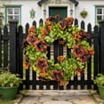 thumbnail image 4 of DAMAI 14" St Patricks Day Shamrock Trumpet Flower Wreath, St Patrick Day Artificial Wreath Outdoor Decorations, Lucky Clover Spring Greenery Hanging for Farmhouse Wall Window Indoor Porch Home Decor, 4 of 7
