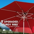 thumbnail image 4 of TOTAL 9FT Patio Umbrella Outdoor Market Umbrella with Silver Aluminum Pole, UV Resistant Canopy, Wind Vent, Tilt & Crank System, Perfect for Patio, Garden, Deck, Pool, Outdoor Dining, Brick red, 4 of 7