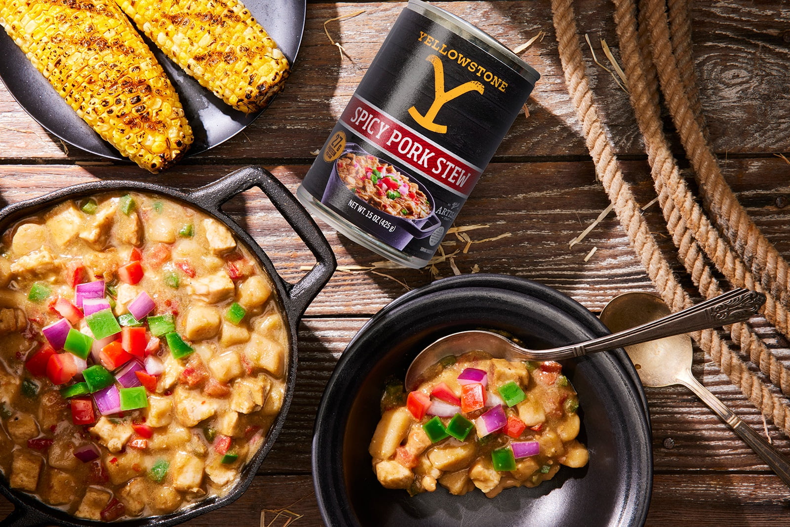 (2 pack) Yellowstone Spicy Pork Stew 15 oz. Can