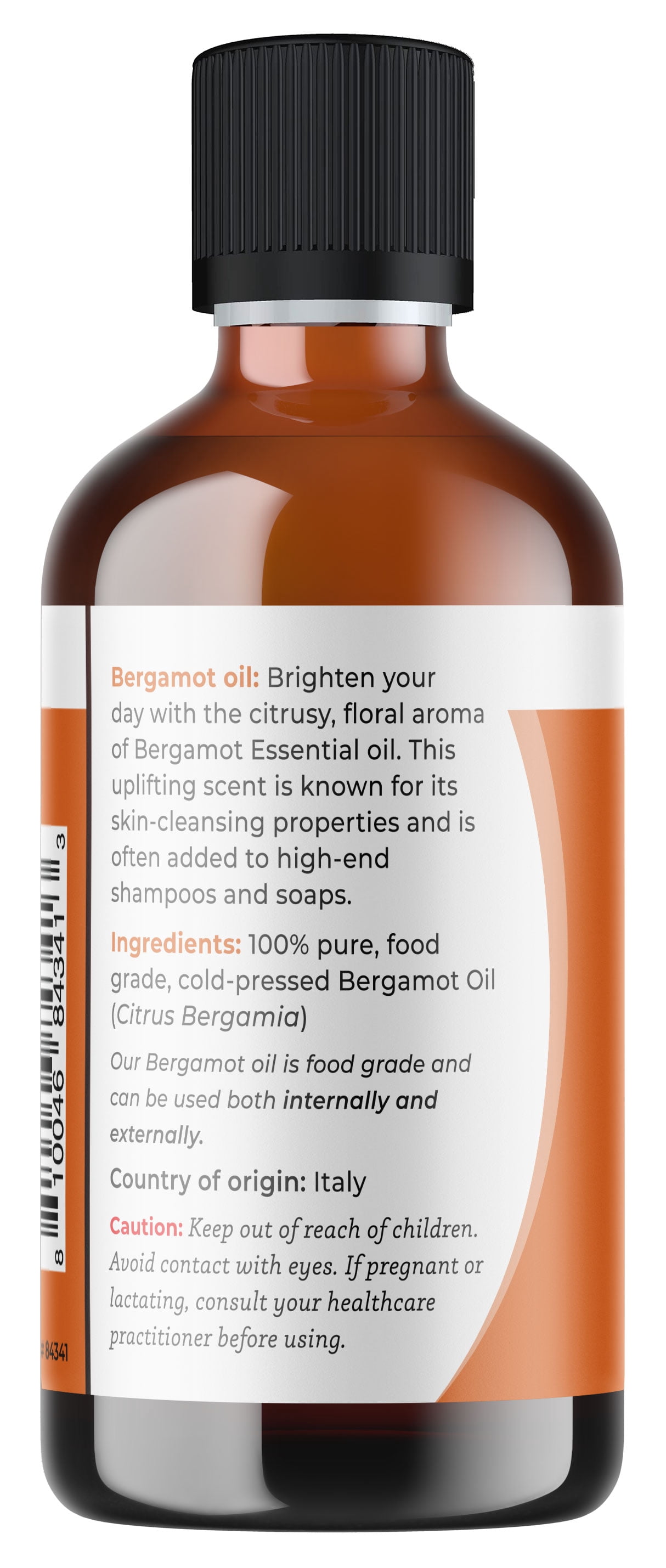 Viva Doria Italian Bergamot Essential Oil, Food Grade, 4 fl oz (118 ml) - 100% Pure, Natural Citrus Oil for Aromatherapy