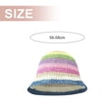 thumbnail image 2 of Sombrero de paja arcoíris con circunferencia de la cabeza de 56-58 cm, para mujer, protector solar de verano, para playa, sombrero de pescador, sombrero con rayas que cubre la cara, 2 of 5