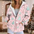 thumbnail image 2 of UngA Womens Christmas Sweatshirt Full Zip Up Hoodie Women Cute Graphic Printed Long Sleeve Fuzzy Sweater Jackets Womens Christmas Hoodie,XXXL, 2 of 7