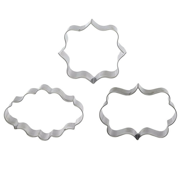 3 moldes cortadores de galletas de acero inoxidable con forma de marco de fotos, moldes de chocolate para hornear pasteles, fondant y chocolate.
