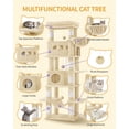thumbnail image 6 of Cat Tree, 66.9‑Inch Tall Multi‑Level Cat Tower for Indoor Cats with Large Platforms, Cozy Cat Condos, Big Hammock and Toy Balls for Adult Cats, Beige, 6 of 8
