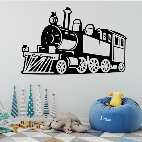Claasic Steam Train Wall Stickers Removable Wall Decal Train Wall Sticker Decoration Living Room Kids Boys Room Mural Poster 30x47cm