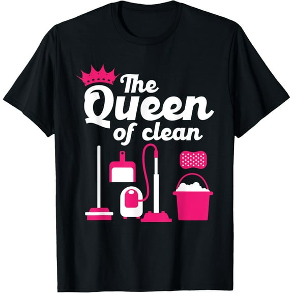 Women School Custodian Janitress The Queen Of Clean T-Shirt