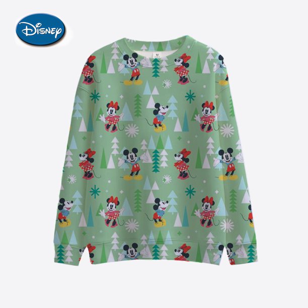 Suéter de cuello redondo de Mickey Mouse de Disney para niños, suéter de manga larga, ropa de Navidad para niñas, ropa para hombres y mujeres