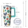 thumbnail image 2 of Holiday Christmas Bells 30oz Tumbler with Handle, Winter Snowflake Coffee Mug, Festive Santa Cup with Straw, Stainless Steel Gifts for Women, 2 of 5