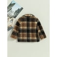 thumbnail image 4 of Wassery Toddler Kids Boys Girls Plaid Shirt Outwear Button Jacket Coat Toddler Baby Winter Warm Jacket Cardigan Tops 1-6 Years, 4 of 8