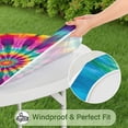 thumbnail image 5 of Rainbow Tie Dye Radial Pattern Round Fitted Tablecloth with Elastic Edge,Dining Table Cover Waterproof,Outdoor Round Tablecloth for Camping,Dining,Indoor and Outdoor, 5 of 7