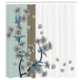 thumbnail image 2 of Ambesonne Japanese Shower Curtain, Romantic Sakura Blooms Art, 69"Wx84"L, Pale Seafoam, 2 of 4